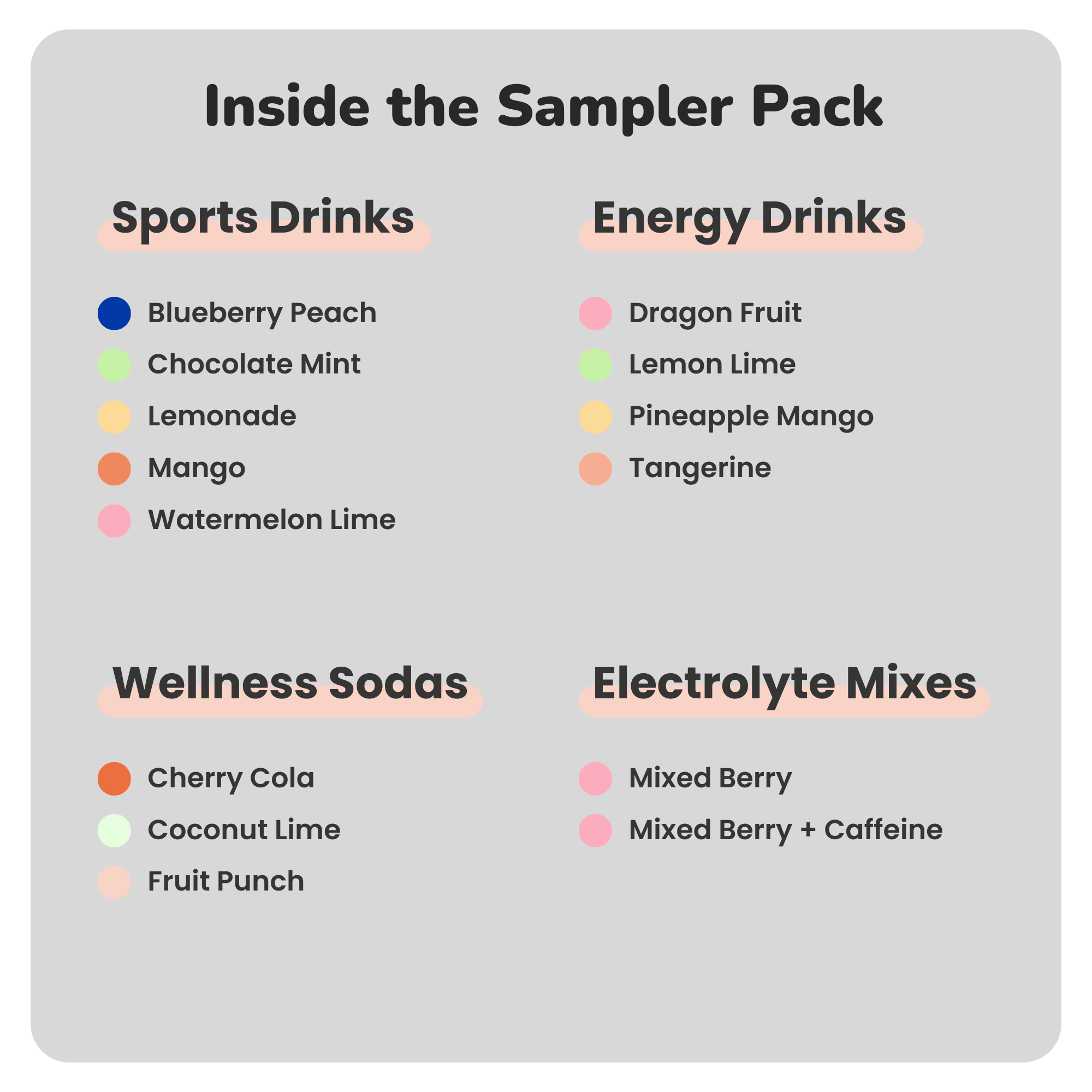 Hydration Sport Drink Mix - 4 Pack Sampler